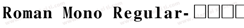 Roman Mono Regular字体转换